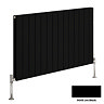Reina Flat Horizontal Double Panel Designer Radiator - 600 x 440mm - Jet Black Large Image