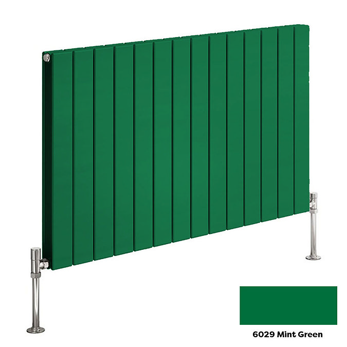 Reina Flat Horizontal Double Panel Designer Radiator - 600 x 440mm - Mint Green Large Image