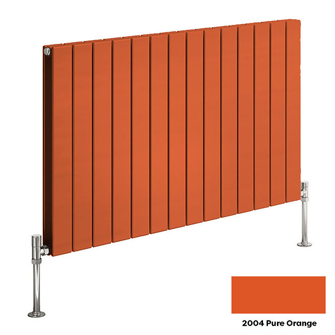 Reina Flat Horizontal Double Panel Designer Radiator - 600 x 440mm - Pure Orange Large Image