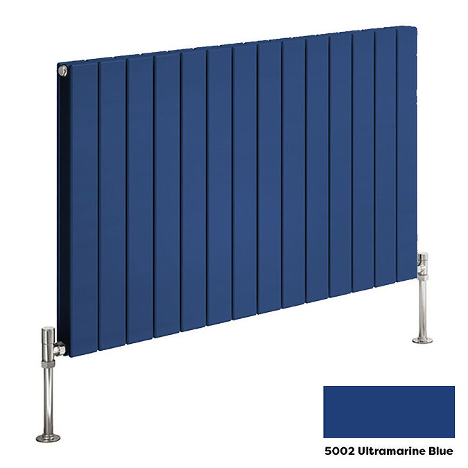 Reina Flat Horizontal Double Panel Designer Radiator - 600 x 440mm - Ultramarine Blue Large Image