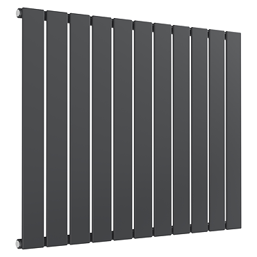 Reina Flat Horizontal Single Panel Designer Radiator - Anthracite Profile Large Image