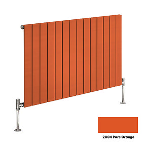 Reina Flat Horizontal Single Panel Designer Radiator - 600 x 440mm - Pure Orange Large Image