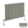 Reina Flat Horizontal Single Panel Designer Radiator - 600 x 440mm - Stone Grey Large Image
