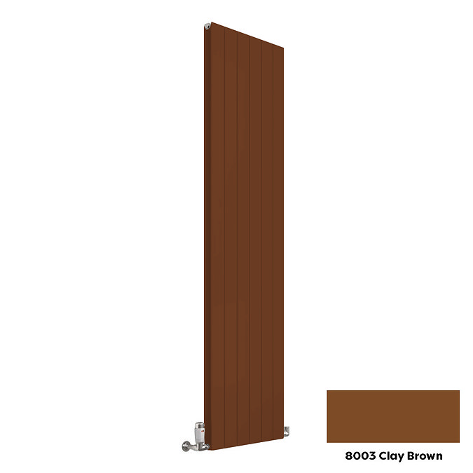 Reina Flat Vertical Double Panel Designer Radiator - 1600 x 292mm - Clay Brown Large Image