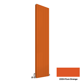 Reina Flat Vertical Double Panel Designer Radiator - 1600 x 440mm - Pure Orange Large Image