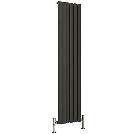 Reina Flat Vertical Single Panel Designer Radiator - Anthracite Large Image