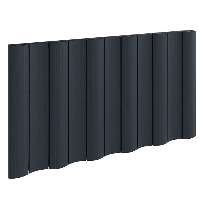 Reina Gio Horizontal Double Panel Aluminium Radiator - Anthracite Large Image