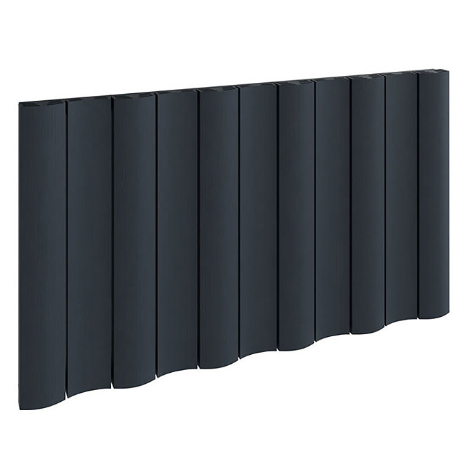 Reina Gio Horizontal Single Panel Aluminium Radiator - Anthracite Large Image