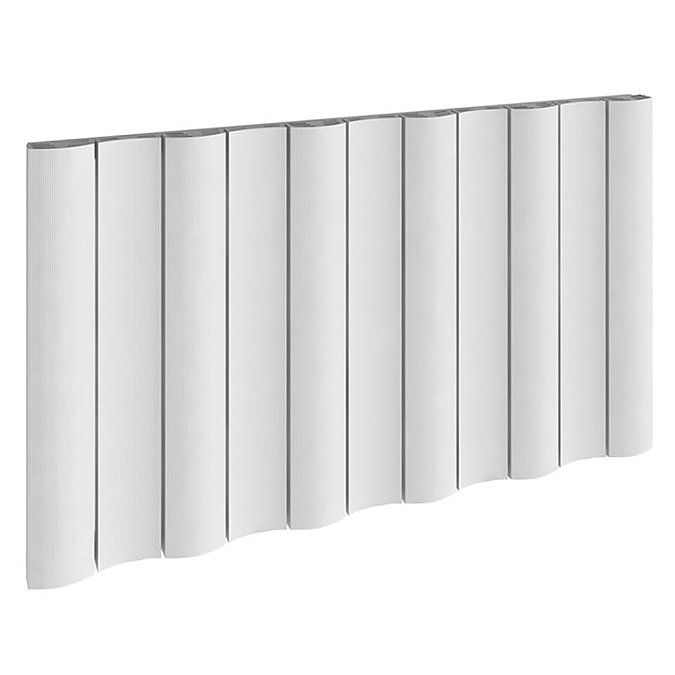 Reina Gio Horizontal Single Panel Aluminium Radiator - White Large Image
