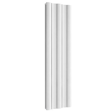 Reina Gio Vertical Double Panel Aluminium Radiator - White Profile Large Image