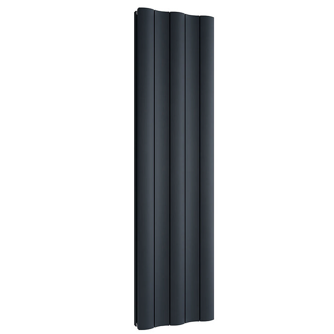 Reina Gio Vertical Single Panel Aluminium Radiator - Anthracite Large Image