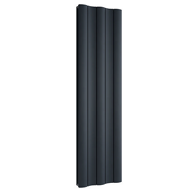 Reina Gio Vertical Single Panel Aluminium Radiator - Anthracite Profile Large Image