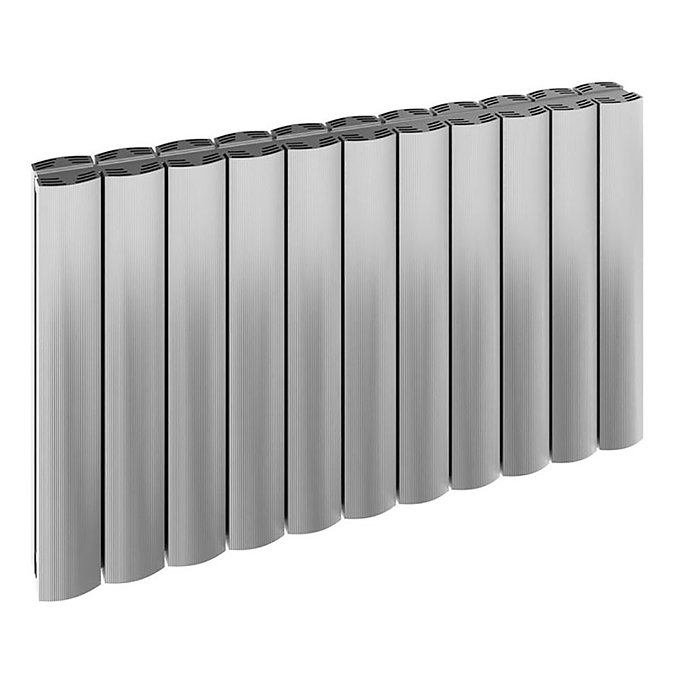 Reina Greco Horizontal Double Panel Aluminium Radiator - Polished Large Image