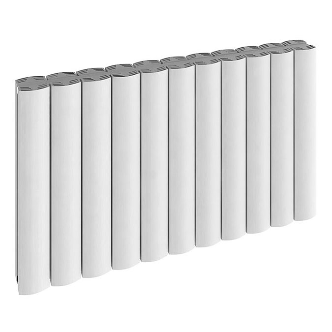 Reina Greco Horizontal Double Panel Aluminium Radiator - White Large Image