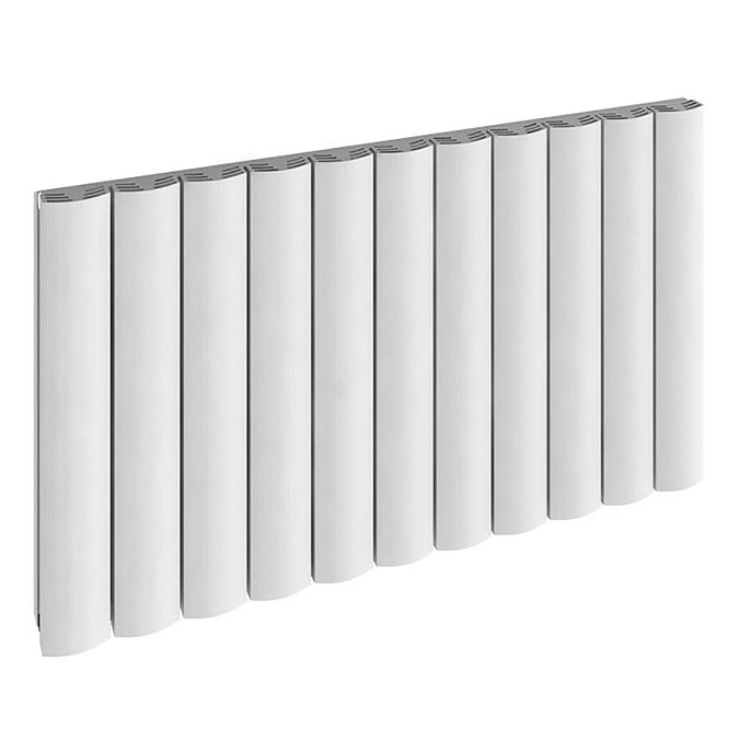 Reina Greco Horizontal Single Panel Aluminium Radiator - White Large Image
