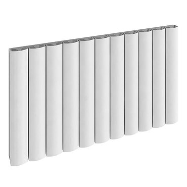 Reina Greco Horizontal Single Panel Aluminium Radiator - White Profile Large Image