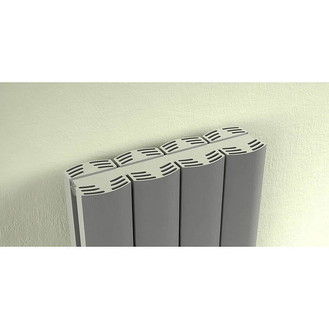 Reina Greco Vertical Double Panel Aluminium Radiator - White Feature Large Image