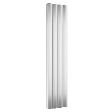 Reina Greco Vertical Single Panel Aluminium Radiator - Polished Profile Large Image