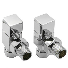 Reina Loge Angled Radiator Valves - Chrome Large Image