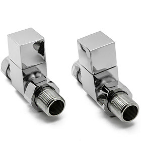 Reina Loge Straight Radiator Valves - Chrome Large Image