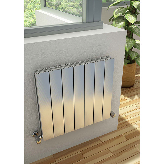 Reina Luca Horizontal Double Panel Aluminium Radiator - Anthracite Profile Large Image