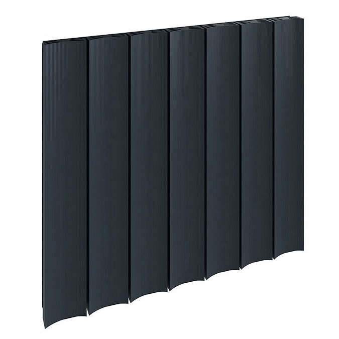 Reina Luca Horizontal Single Panel Aluminium Radiator - Anthracite Large Image