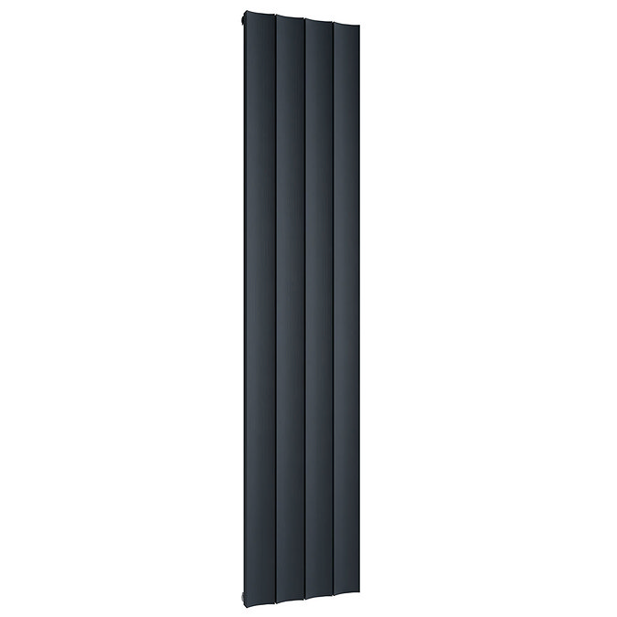 Reina Luca Vertical Single Panel Aluminium Radiator - Anthracite Large Image