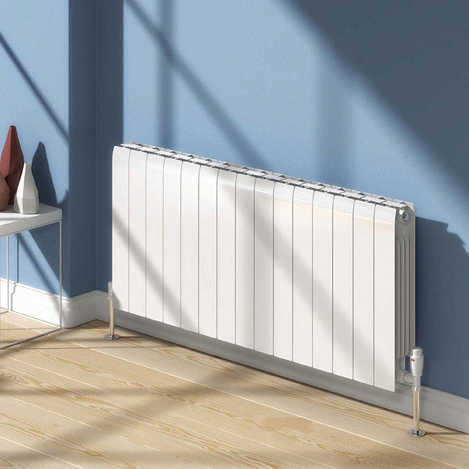 Reina Miray Horizontal Aluminium Radiator - White Large Image
