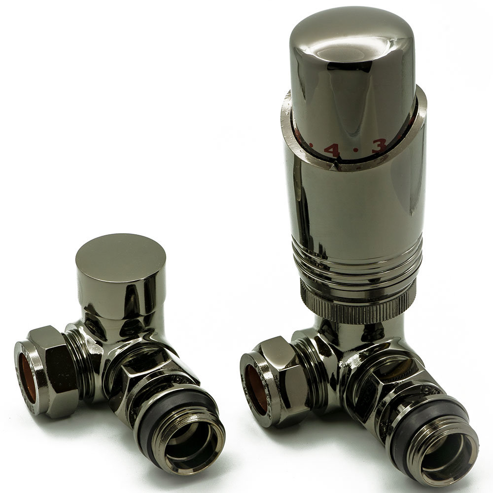 Reina Modal TRV Corner Radiator Valves | Oiled Bronze | Victorian Plumbing