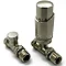 Reina Modal TRV Straight Radiator Valves with Lockshield - Brushed Chrome Large Image