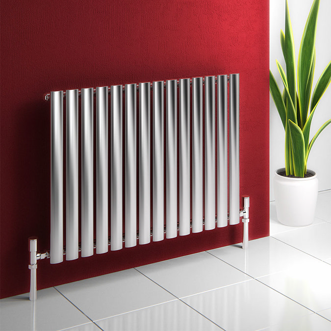 Reina Nerox Horizontal Single Panel Stainless Steel Radiator - Satin Large Image