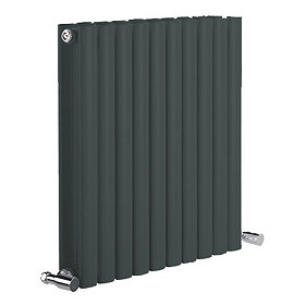 Reina Neva Horizontal Double Panel Designer Radiator - Anthracite Large Image