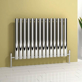 Reina Neva Horizontal Single Panel Designer Radiator - Chrome Large Image