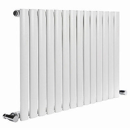 Reina Neva Horizontal Single Panel Designer Radiator - White Large Image