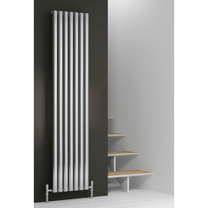 Reina Neva Vertical Single Panel Designer Radiator - Chrome Large Image