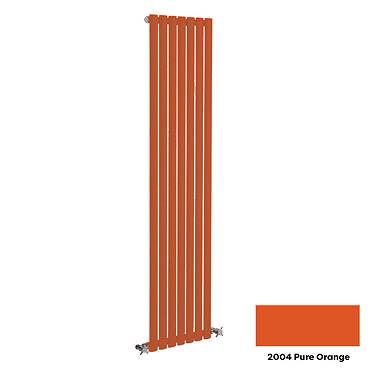 Reina Neva Vertical Single Panel Designer Radiator - 1500 x 236mm - Pure Orange  Profile Large Image