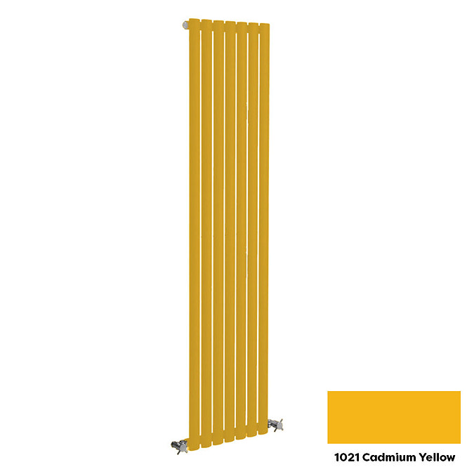 Reina Neva Vertical Single Panel Designer Radiator - 1800 x 236mm - Cadmium Yellow Large Image