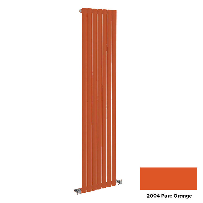 Reina Neva Vertical Single Panel Designer Radiator - 1800 x 236mm - Pure Orange Large Image