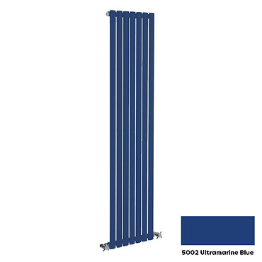 Reina Neva Vertical Single Panel Designer Radiator - 1800 x 295mm - Ultramarine Blue  Profile Large Image