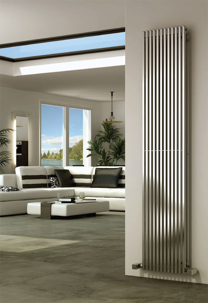 Reina Odin Stainless Steel Radiator - Satin Large Image