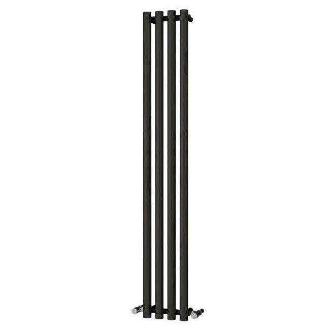 Reina Oria Vertical Steel Designer Radiator - 1800 x 270mm - Black Large Image