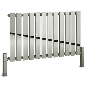 Reina Pienza Horizontal Steel Designer Radiator - Chrome Large Image