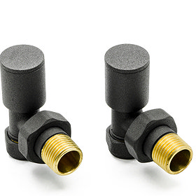 Reina Portland Angled Radiator Valves - Anthracite Large Image