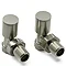 Reina Portland Angled Radiator Valves - Brushed Chrome Large Image