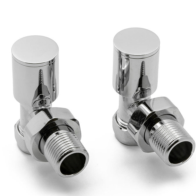 Reina Portland Angled Radiator Valves - Chrome Large Image