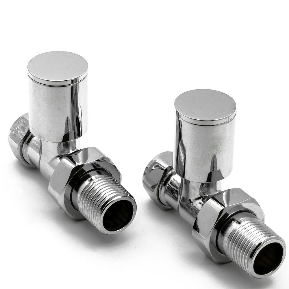 Reina Portland Straight Radiator Valves | Chrome | Victorian Plumbing