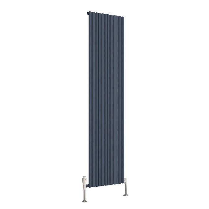 Reina Quadral Vertical Single Panel Aluminium Radiator - Anthracite Large Image