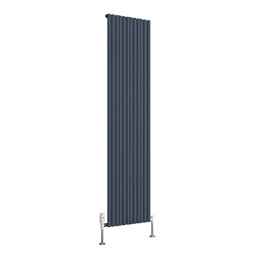 Reina Quadral Vertical Single Panel Aluminium Radiator - Anthracite  Profile Large Image