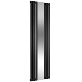 Reina Reflect Vertical Steel Designer Radiator - 1800 x 445mm - Black Large Image