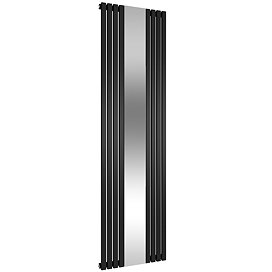 Reina Reflect Vertical Steel Designer Radiator - 1800 x 445mm - Black Large Image